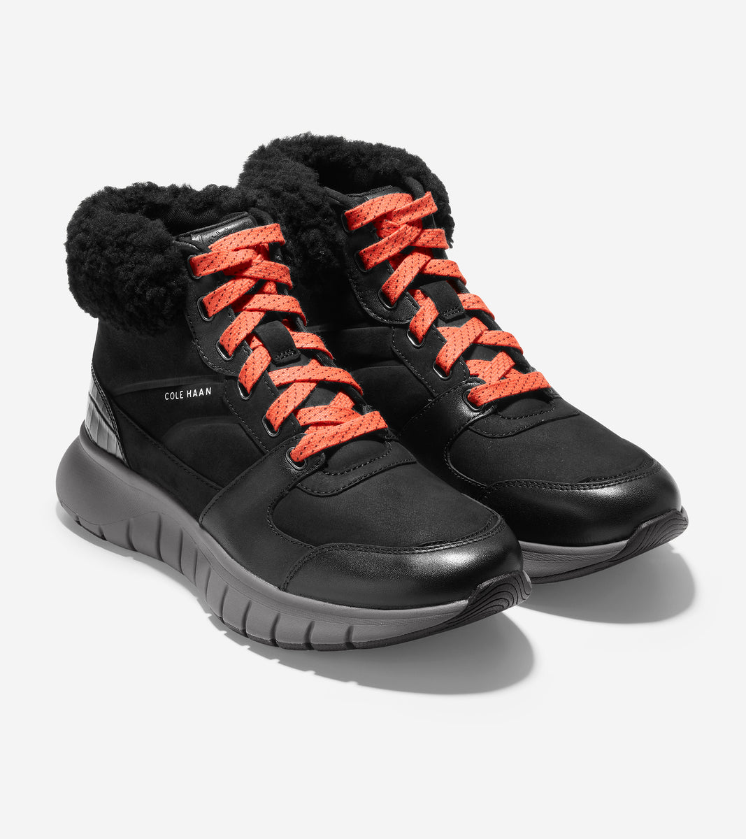 W22565-ZERØGRAND Flex Sneaker Boot -Black Leather 