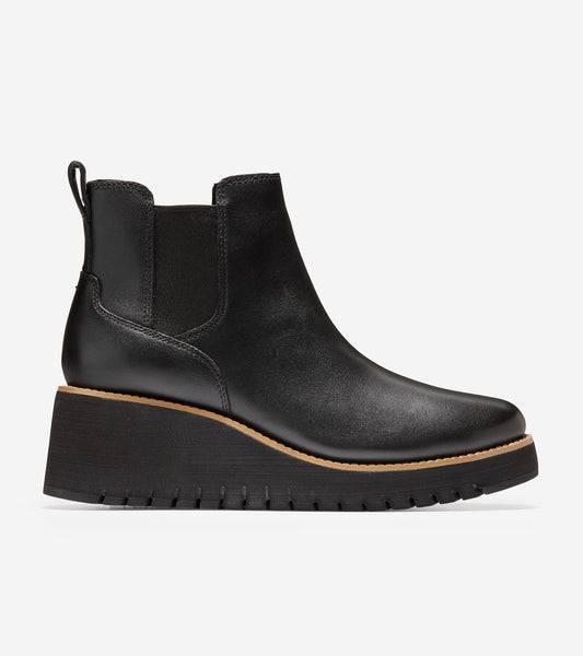 ZERØGRAND City Wedge Chelsea Boot-W22927-Black Leather