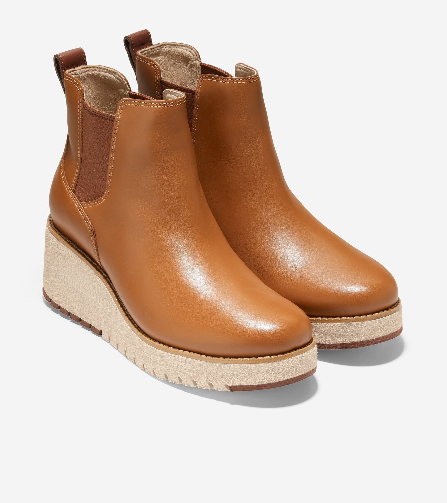 ZERØGRAND City Wedge Chelsea Boot-W22929-British Tan Nubuck