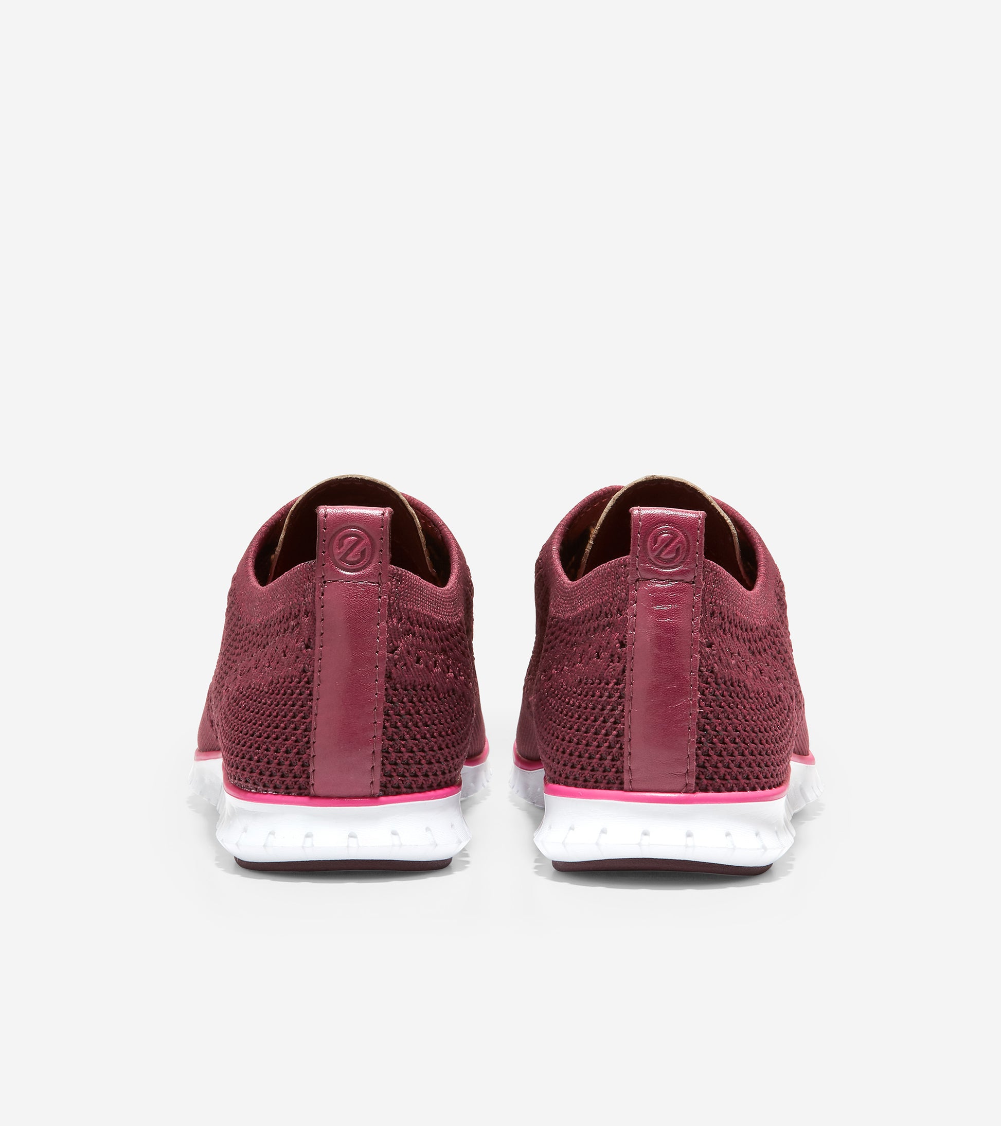 ColeHaan-ZERØGRAND Wingtip Oxford-w23138-Black Garnet & Zinfandel Knit / Fushcia Purple Paintline / Optic White Midsole