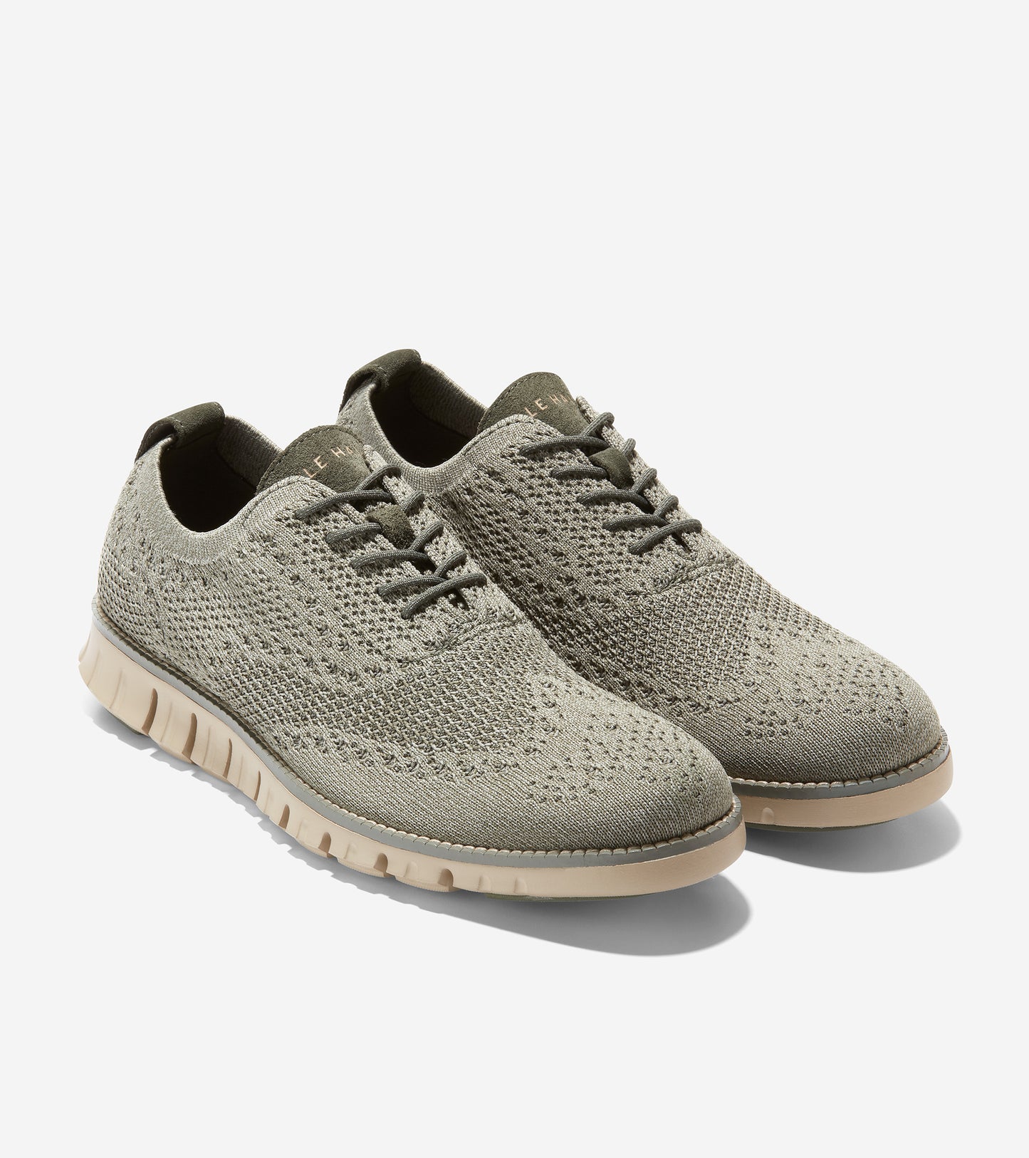 c35426-ZERØGRAND Wingtip Oxford-Dusty Olive Stitchlite™