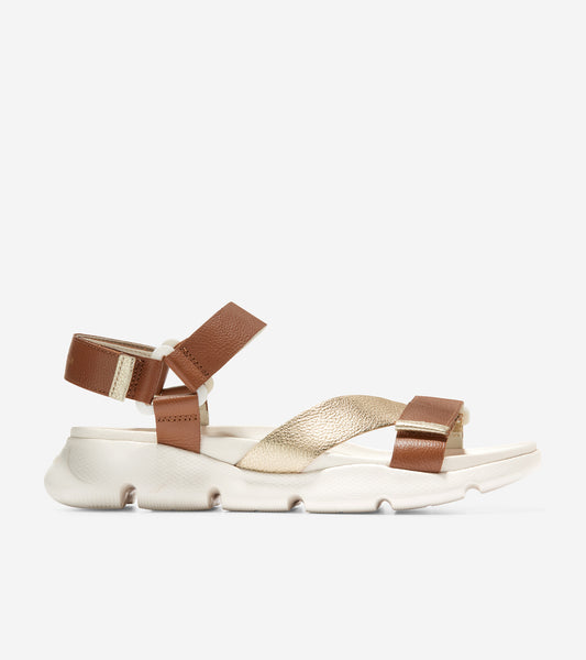 w25965-4.ZERØGRAND Strappy Sandal-Honey-Metallic Gold