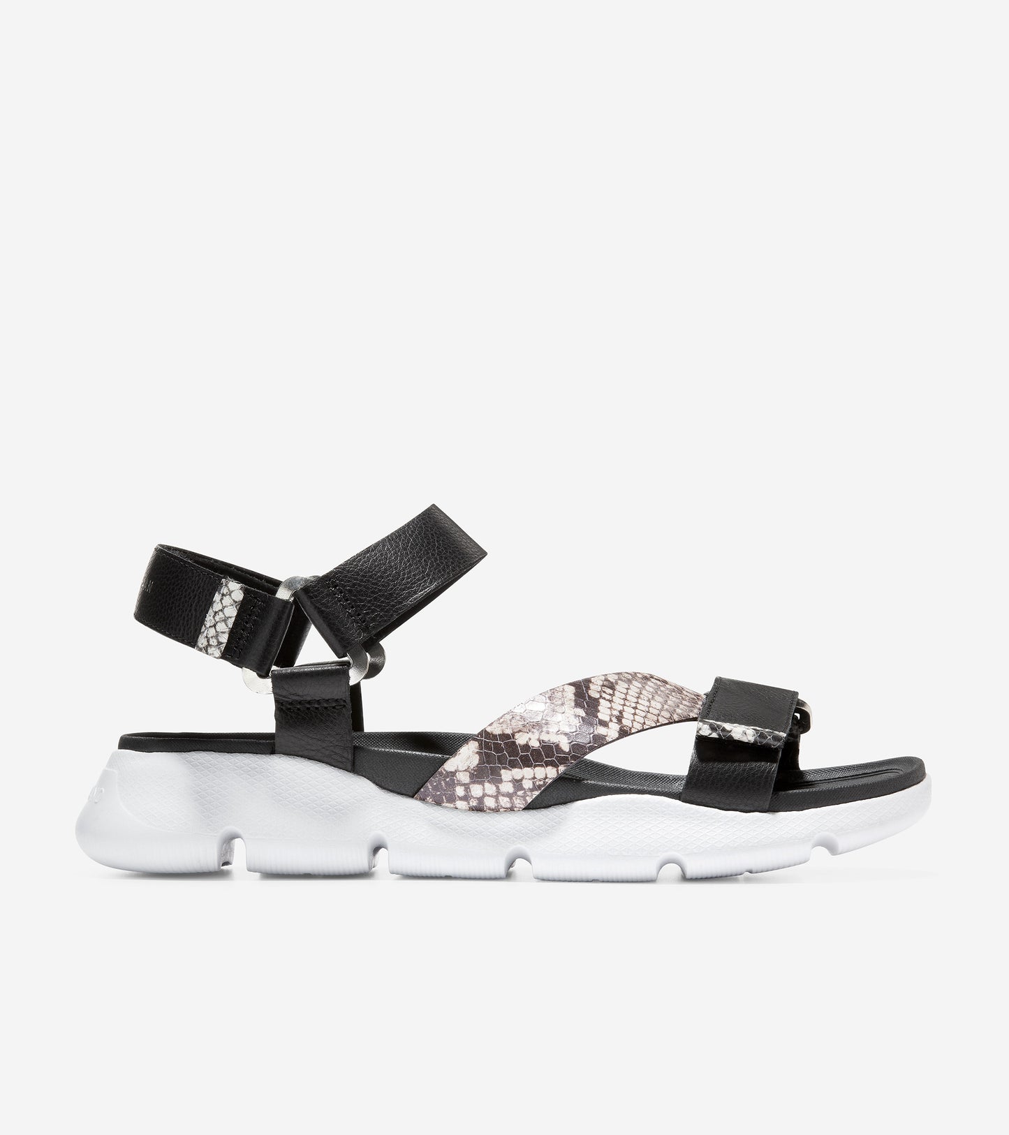 w25966-4.ZERØGRAND Strappy Sandal-Black-Soho Snake Print