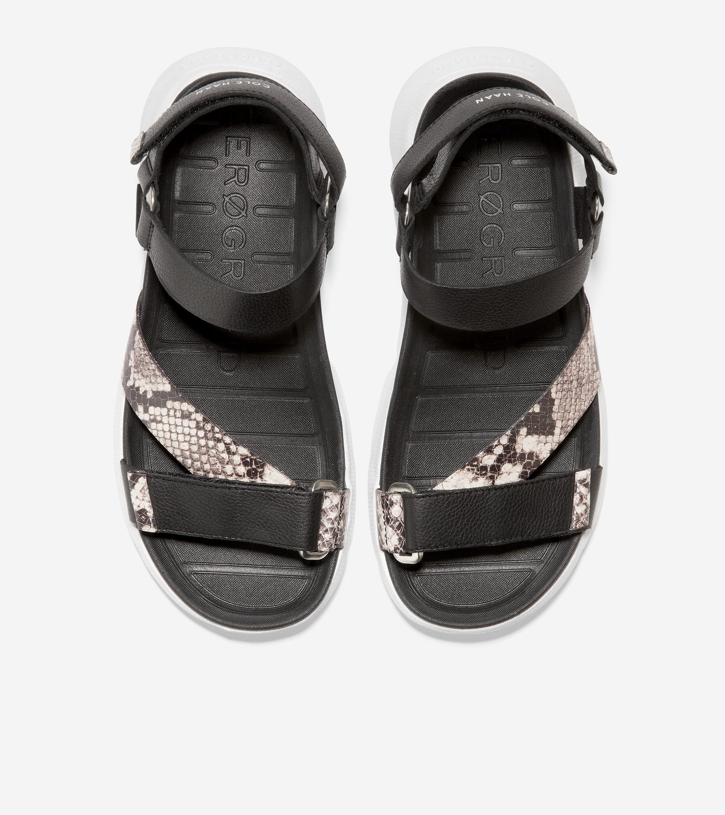 w25966-4.ZERØGRAND Strappy Sandal-Black-Soho Snake Print