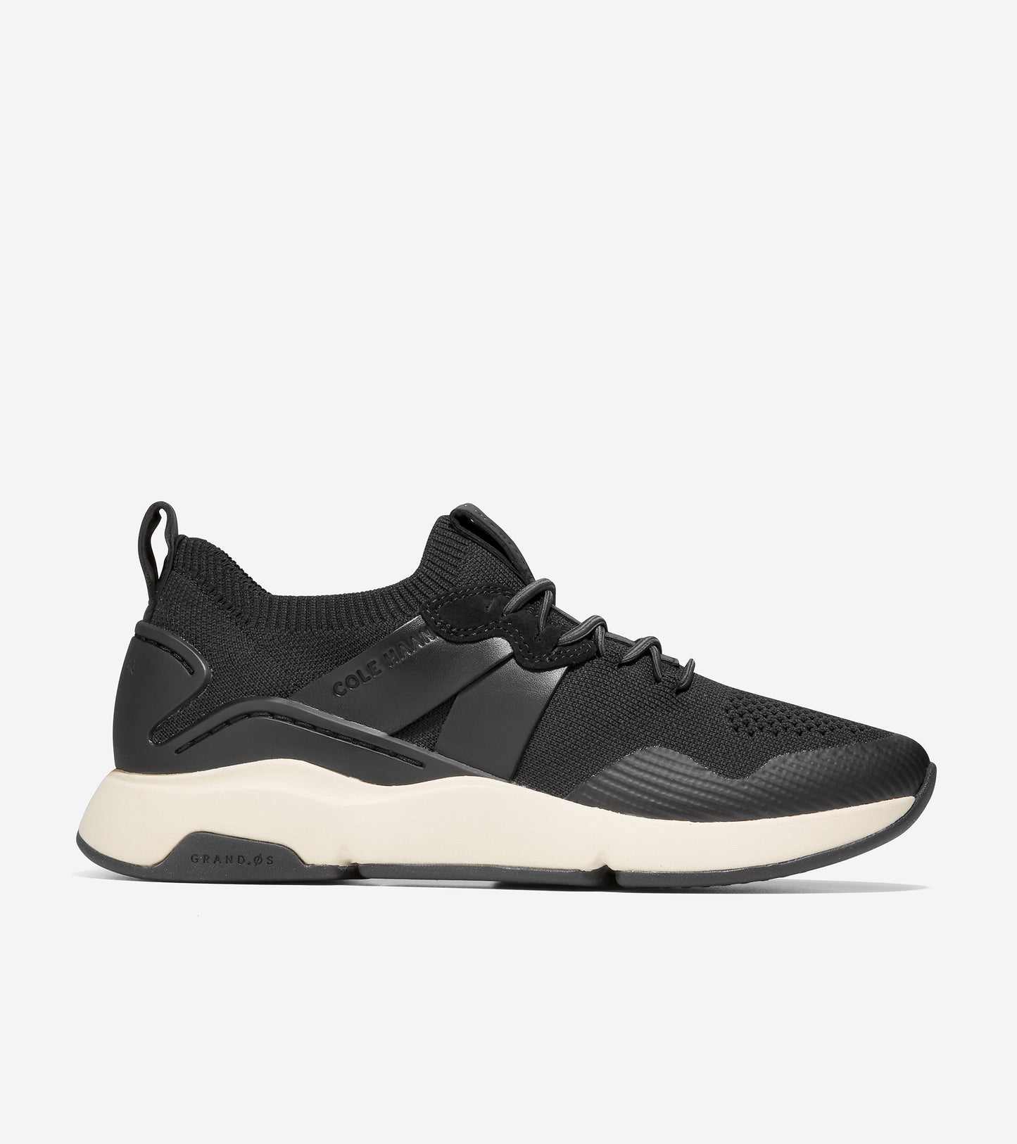 w26014-ZERØGRAND All-Day Trainer-Black Knit-Ivory
