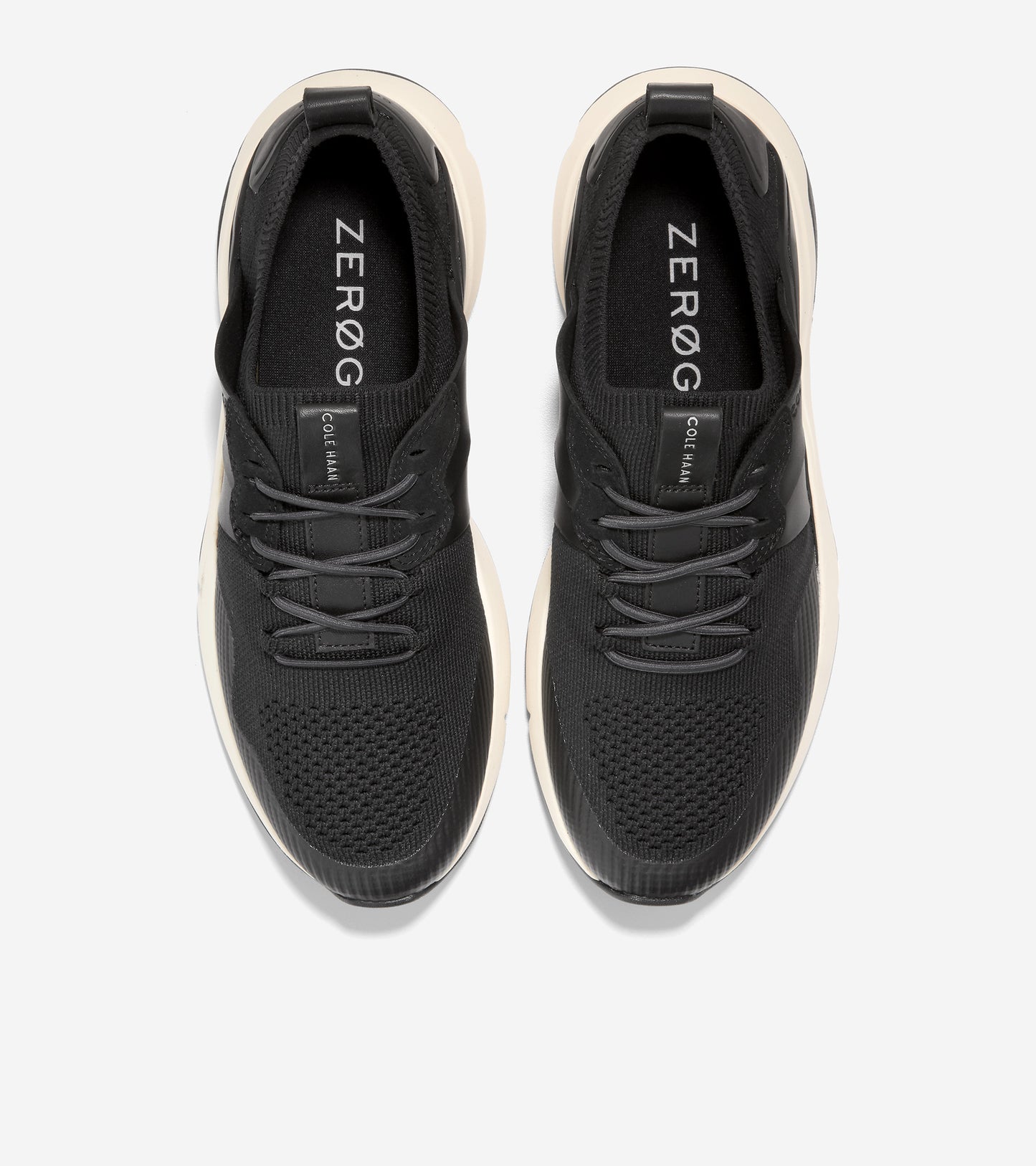 w26014-ZERØGRAND All-Day Trainer-Black Knit-Ivory