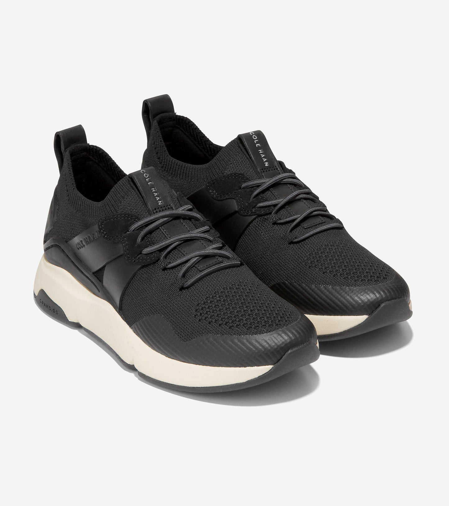 w26014-ZERØGRAND All-Day Trainer-Black Knit-Ivory
