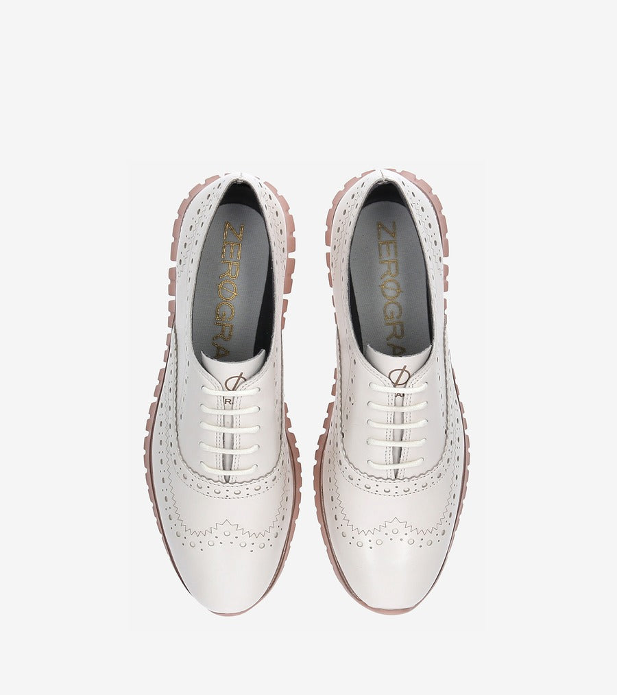ColeHaan-ZERØGRAND Wingtip Oxford -w16192-Ivory Roccia Leather