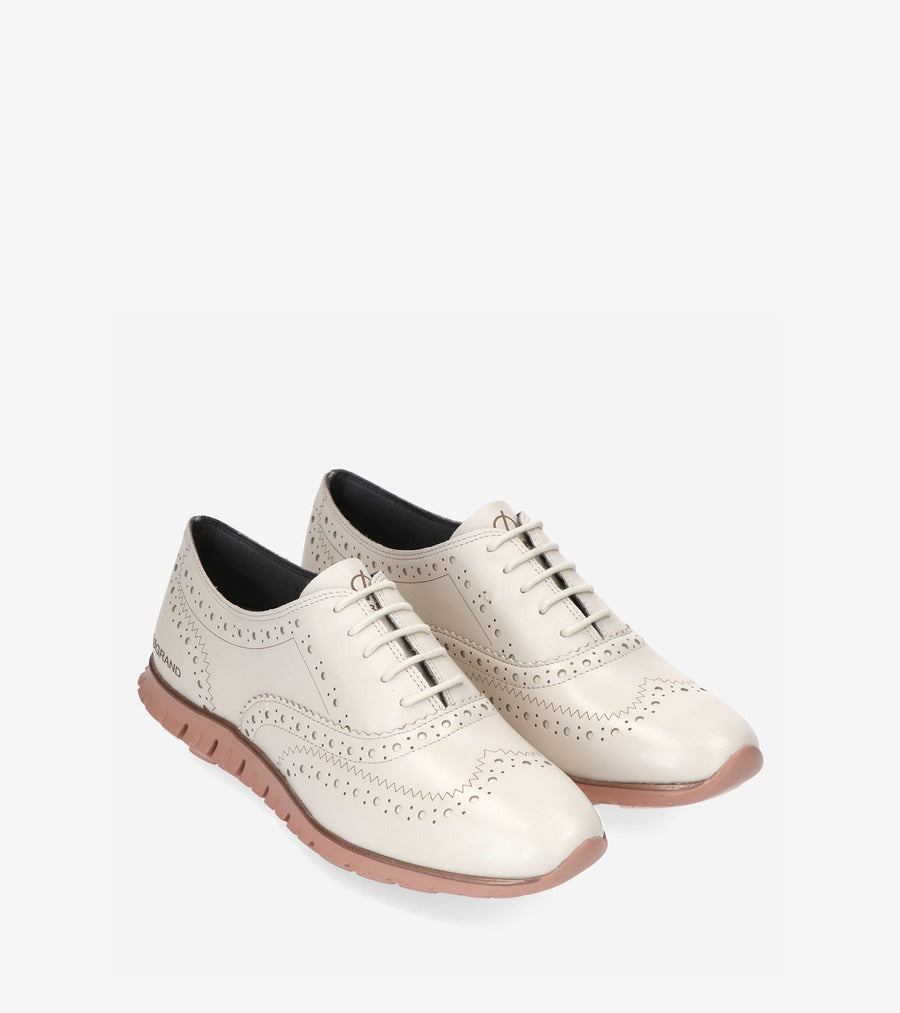 ColeHaan-ZERØGRAND Wingtip Oxford -w16192-Ivory Roccia Leather